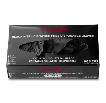 Guantes de nitrilo desechables Angelus, negros, 6 mil, 100 guantes