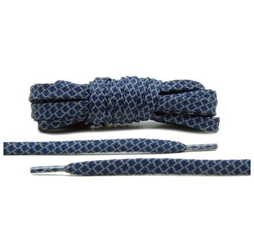 Laces reflective 1.0  navy blue flat